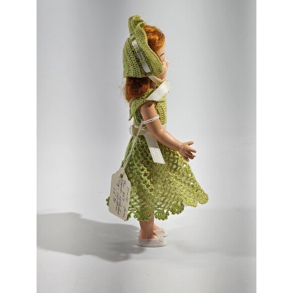 PLK Vintage 1940's 8" Unbranded Doll Dolly In Hand Crafted Crocheted Dress EUC - Picture 5 of 12